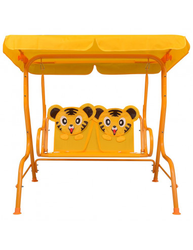 Dondolo a Panchina per Bambini Giallo 115x75x110 cm in Tessuto