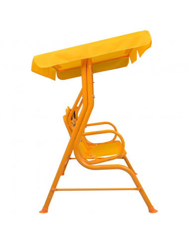Dondolo a Panchina per Bambini Giallo 115x75x110 cm in Tessuto