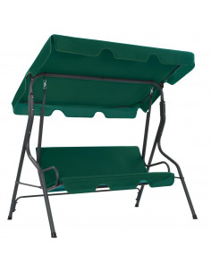 Panchina a Dondolo da Giardino Verde 170x110x153 cm in Tessuto 2