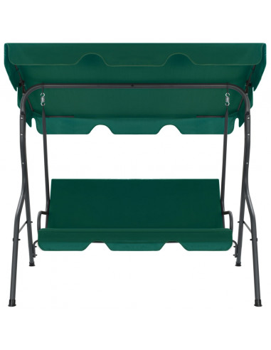 Panchina a Dondolo da Giardino Verde 170x110x153 cm in Tessuto