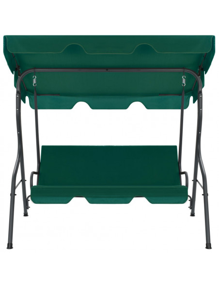 Panchina a Dondolo da Giardino Verde 170x110x153 cm in Tessuto