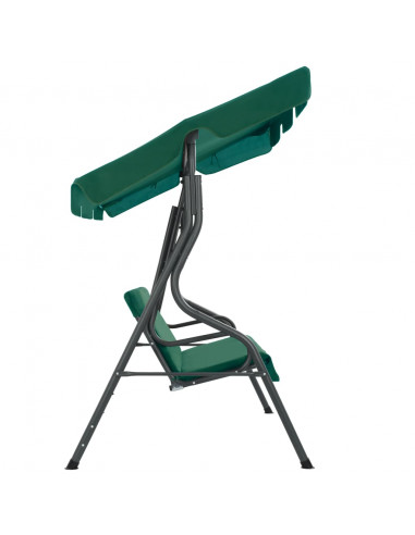 Panchina a Dondolo da Giardino Verde 170x110x153 cm in Tessuto