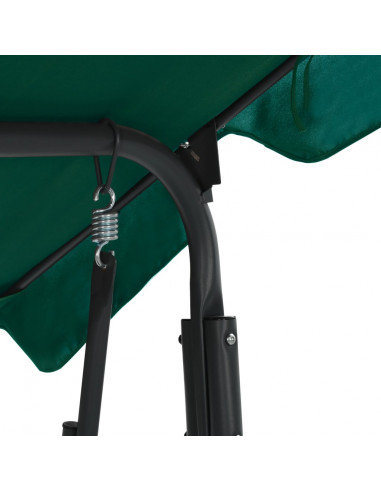 Panchina a Dondolo da Giardino Verde 170x110x153 cm in Tessuto