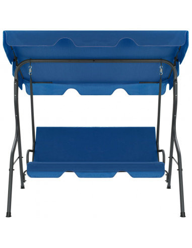 Panchina a Dondolo da Giardino Blu Scuro 170x110x153 cm Tessuto