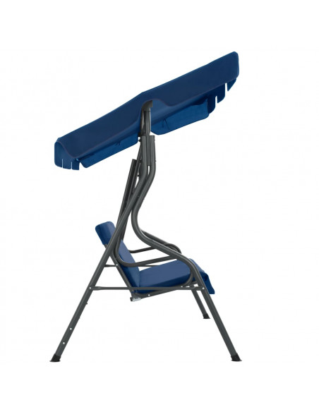 Panchina a Dondolo da Giardino Blu Scuro 170x110x153 cm Tessuto