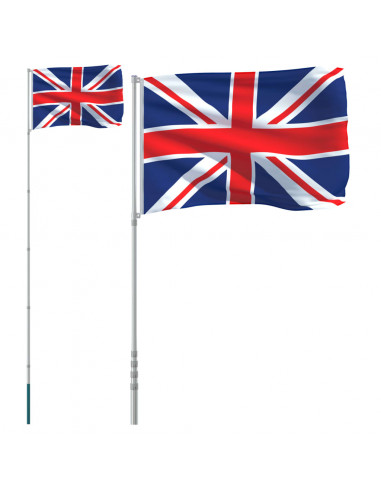 Asta e Bandiera Regno Unito 5,55 m Alluminio
