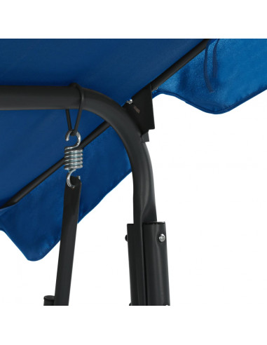 Panchina a Dondolo da Giardino Blu Scuro 170x110x153 cm Tessuto