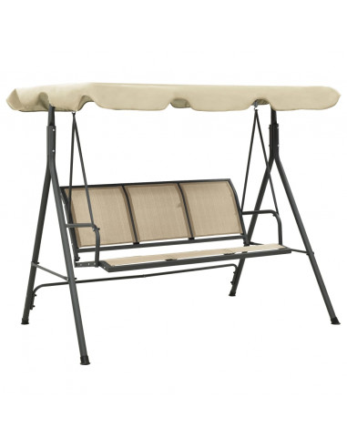 Dondolo da Giardino con Baldacchino Antracite e Sabbia