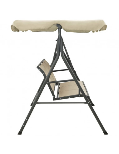 Dondolo da Giardino con Baldacchino Antracite e Sabbia