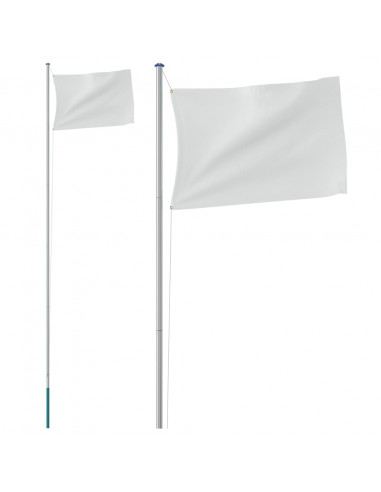 Asta Sezionale per Bandiere Argento 6,23 m in Alluminio