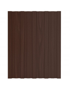 Pannelli da Tetto 36 pz in Acciaio Zincato Marrone 60x45 cm 2