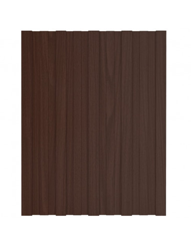 Pannelli da Tetto 36 pz in Acciaio Zincato Marrone 60x45 cm
