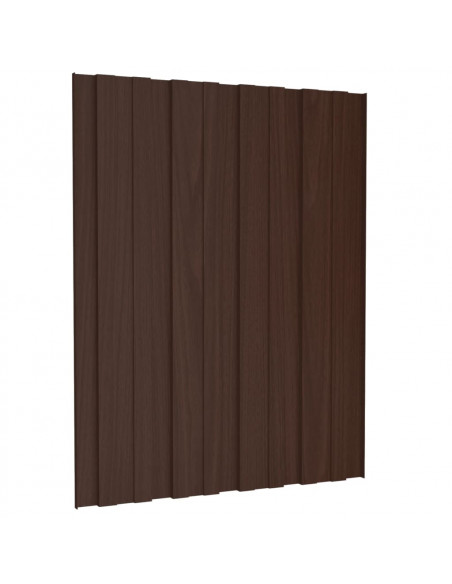 Pannelli da Tetto 36 pz in Acciaio Zincato Marrone 60x45 cm