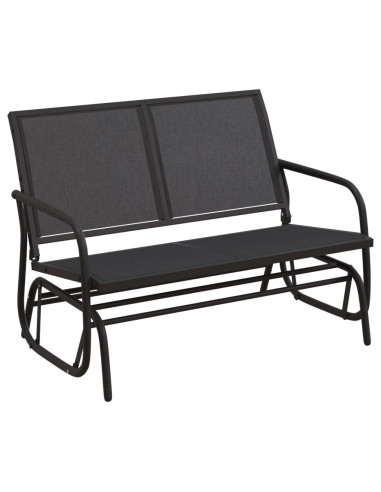 Panca Glider Giardino Nera 120,5x76x86,5 cm Textilene e Acciaio