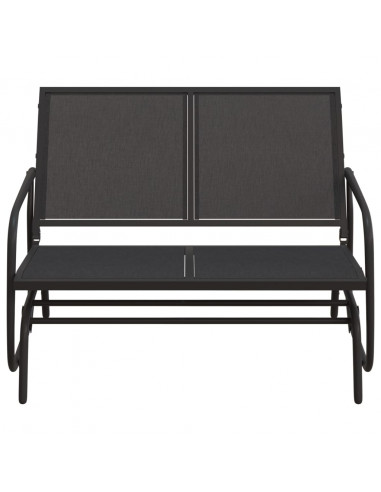 Panca Glider Giardino Nera 120,5x76x86,5 cm Textilene e Acciaio