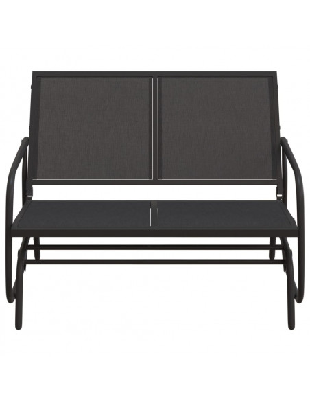 Panca Glider Giardino Nera 120,5x76x86,5 cm Textilene e Acciaio