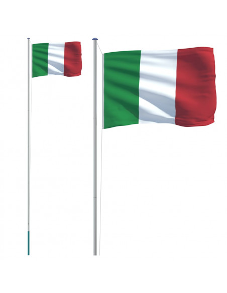 Asta e Bandiera Italia 6,23 m Alluminio