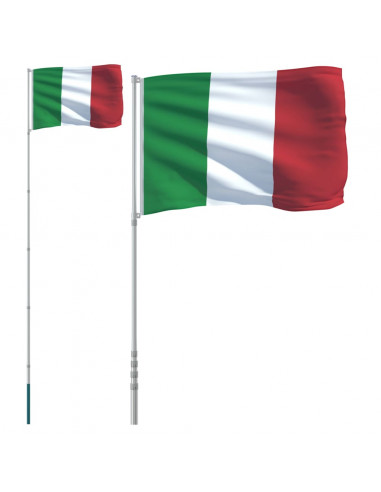 Asta e Bandiera Italia 5,55 m Alluminio
