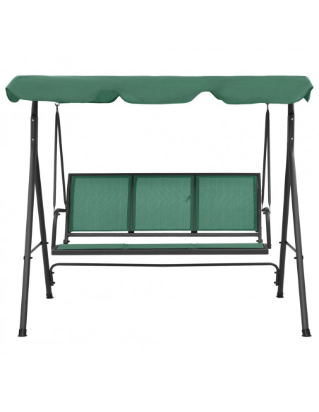 Panca a Dondolo da Giardino Verde 170 cm Textilene e Acciaio