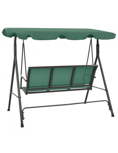 Panca a Dondolo da Giardino Verde 170 cm Textilene e Acciaio