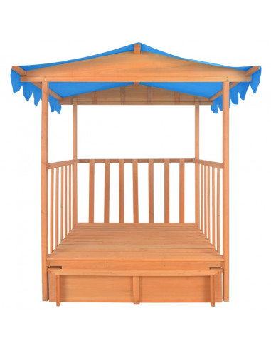 Casetta dei Giochi con Sabbiera in Legno di Abete Blu UV50