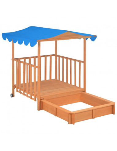 Casetta dei Giochi con Sabbiera in Legno di Abete Blu UV50