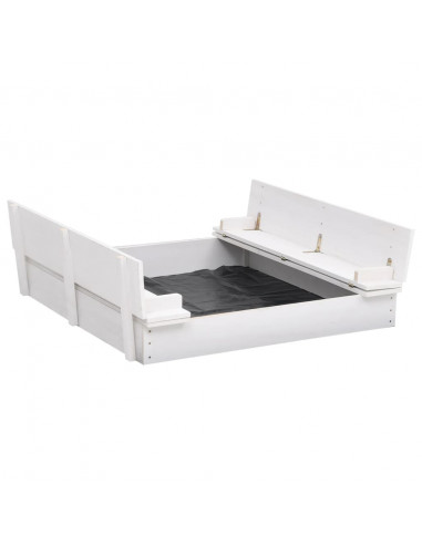 Sabbiera in Legno di Abete Bianca 95x90x15 cm