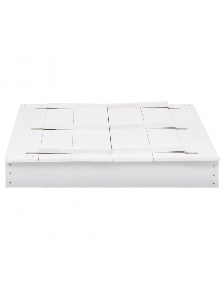 Sabbiera in Legno di Abete Bianca 95x90x15 cm