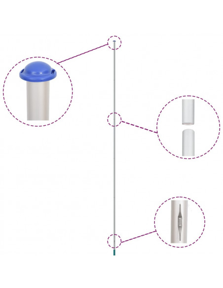 Asta e Bandiera Polonia 6,08 m Alluminio
