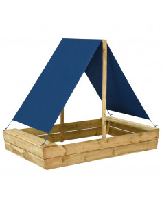 Sabbiera con Tetto 160x100x133 cm Legno di Pino Impregnato 2