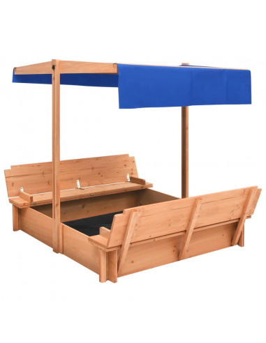 Sabbiera con Tetto in Legno di Abete 112x112x112 cm