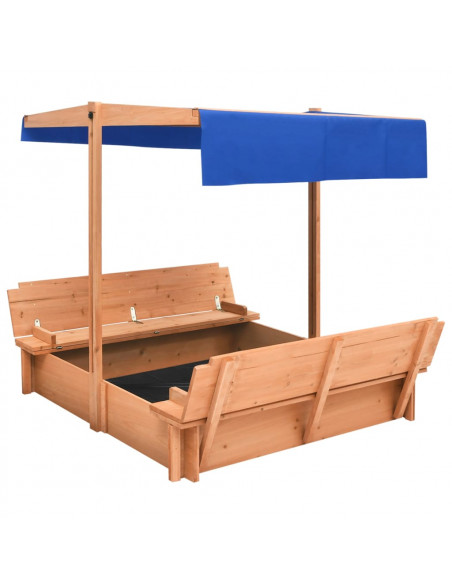 Sabbiera con Tetto in Legno di Abete 112x112x112 cm