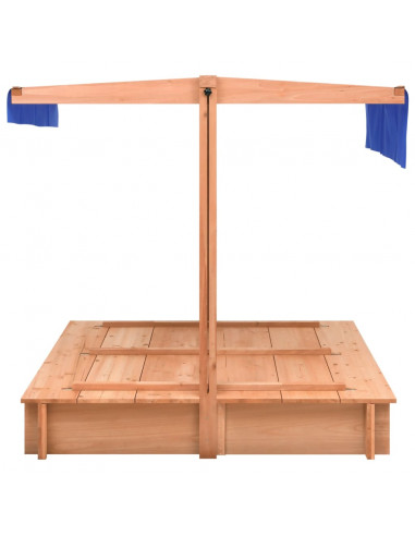 Sabbiera con Tetto in Legno di Abete 112x112x112 cm