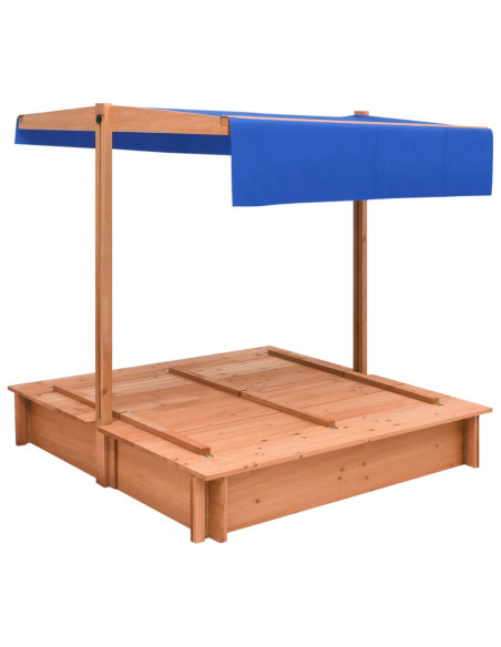 Sabbiera con Tetto in Legno di Abete 112x112x112 cm