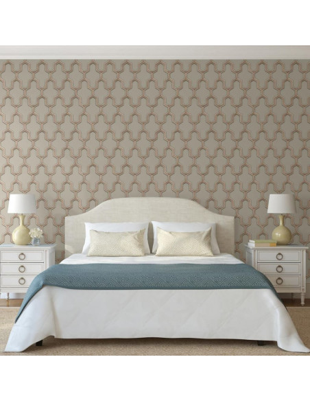 DUTCH WALLCOVERINGS Carta da Parati Geometric Oro e Verde