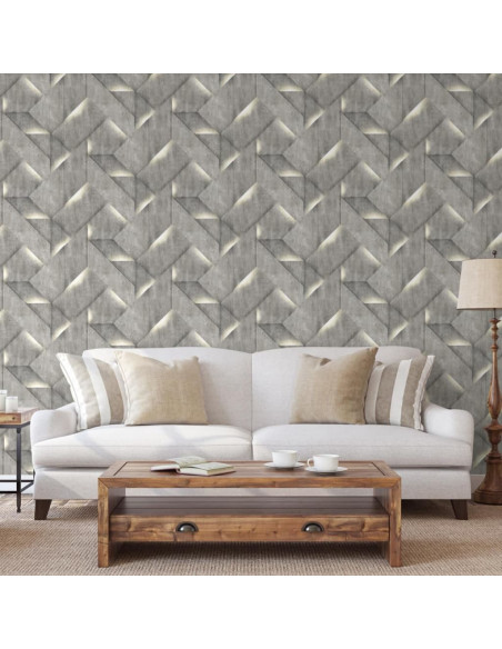 DUTCH WALLCOVERINGS Carta da Parati Onyx Grigio Scuro