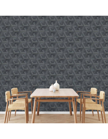 DUTCH WALLCOVERINGS Carta da Parati Onyx Antracite e Oro