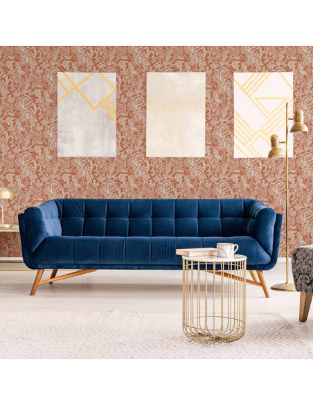 DUTCH WALLCOVERINGS Carta da Parati Mae Arancione e Beige