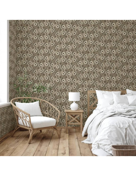DUTCH WALLCOVERINGS Carta da Parati Galactic Marrone e Bianco