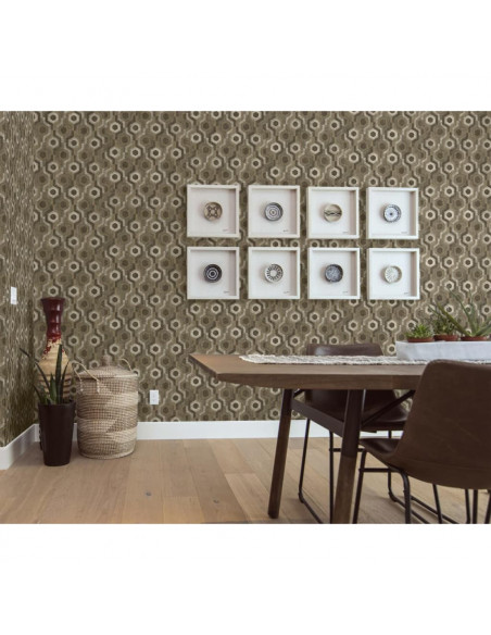DUTCH WALLCOVERINGS Carta da Parati Galactic Marrone e Bianco