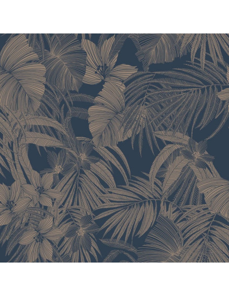DUTCH WALLCOVERINGS Carta da Parati Joelle in Argento e Blu