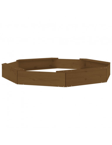 Sabbiera con Sedute Miele Ottagonale in Legno Massello di Pino