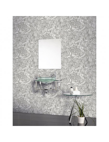 DUTCH WALLCOVERINGS Carta da Parati Liquid Marble Grigio