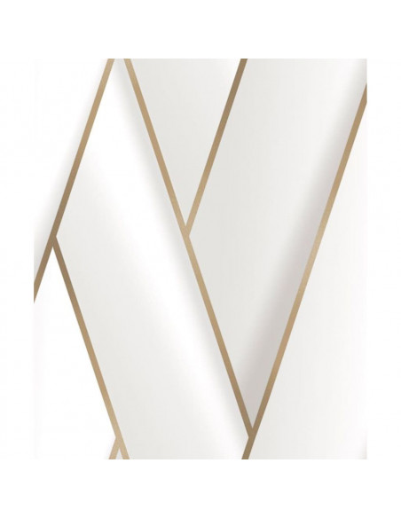 DUTCH WALLCOVERINGS Carta da Parati Geometric Bianco e Oro