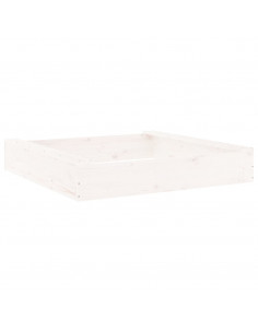 Sabbiera con Sedute Bianca Quadrata in Legno Massello di Pino 2