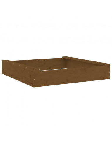 Sabbiera con Sedute Miele Quadrata in Legno Massello di Pino