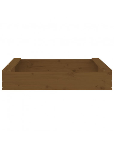 Sabbiera con Sedute Miele Quadrata in Legno Massello di Pino