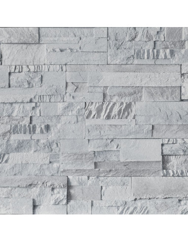 Carta da Parati 3D Effetto Pietra Grigio Chiaro