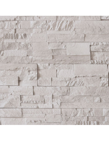 Carta da Parati 3D Effetto Pietra Crema