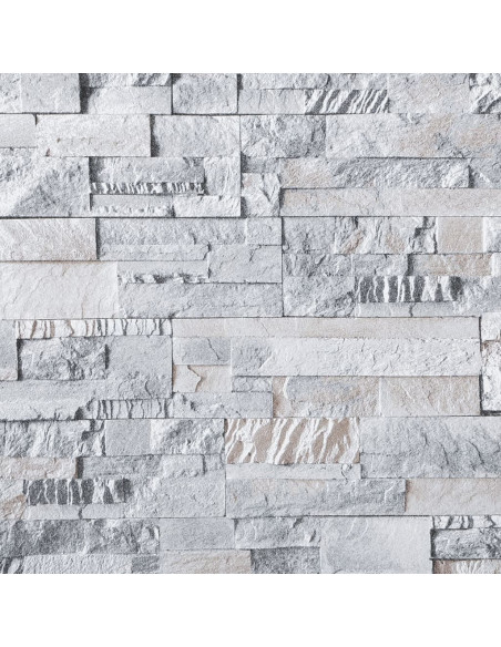Carta da Parati 3D Effetto Pietra Grigio e Marrone